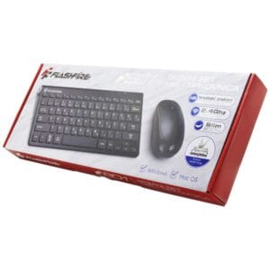 SET BEŽIČNI TIPKOVNICA 78 TIPKI + MIŠ FLASHFIRE WIRELESS COMBO F801 CRNA