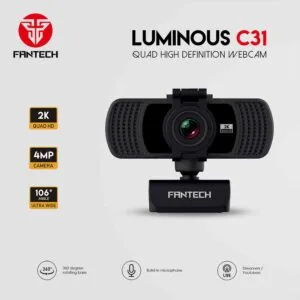 WEB KAMERA FANTECH QUAD HD 1440P 2K USB 2.0 LUMINUS C31 CRNA