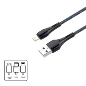 USB KABEL LDNIO  BRZI 2.4 A MAX, 1 m LIGHTNING SIVI