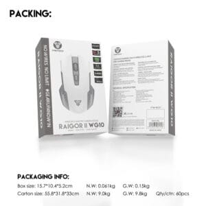 MIŠ GAMING BEŽIČNI FANTECH 2000 DPI RAIGOR II WG10 BIJELI