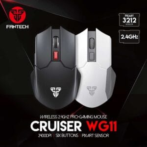 MIŠ GAMING BEŽIČNI FANTECH 2400 DPI CRUISER WG11 CRNI