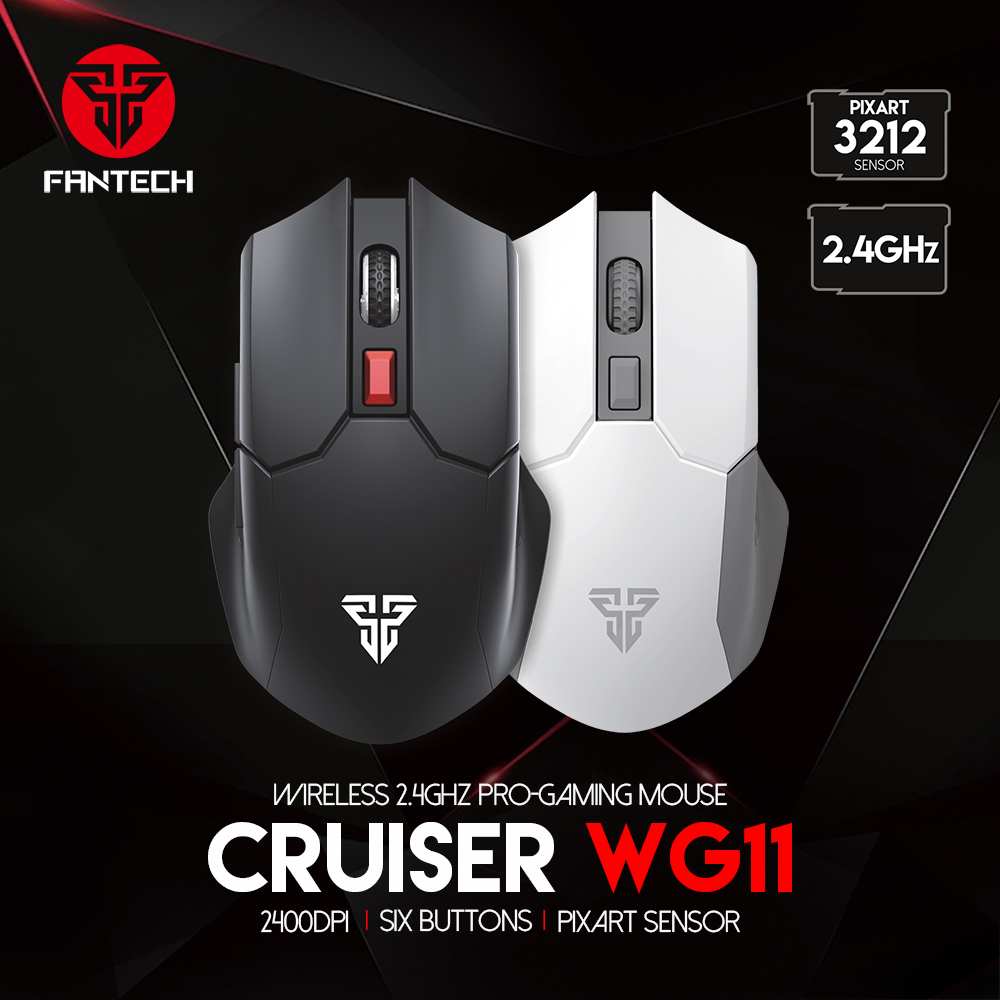 MIŠ GAMING BEŽIČNI FANTECH 2400 DPI CRUISER WG11 CRNI